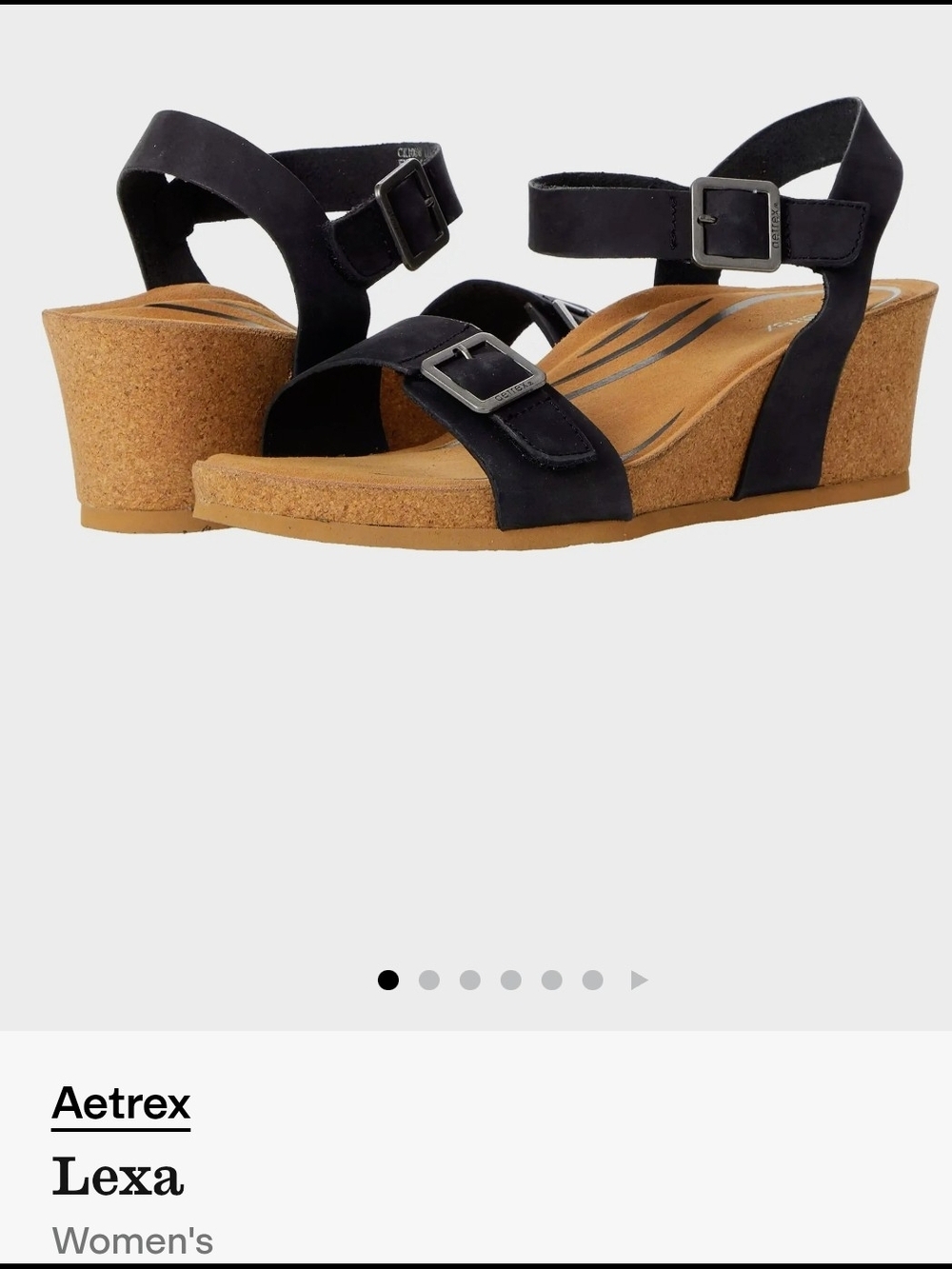 Aetrex Lexa **NAVY BLUE** Cork Wedge Sandals